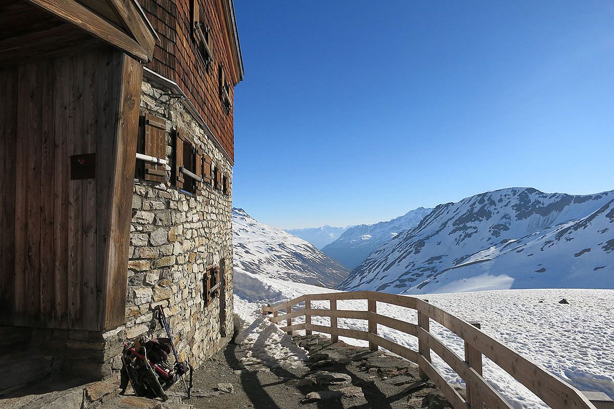 High alpine hut to hut trekking